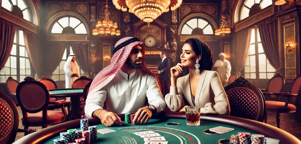 woman and man casino